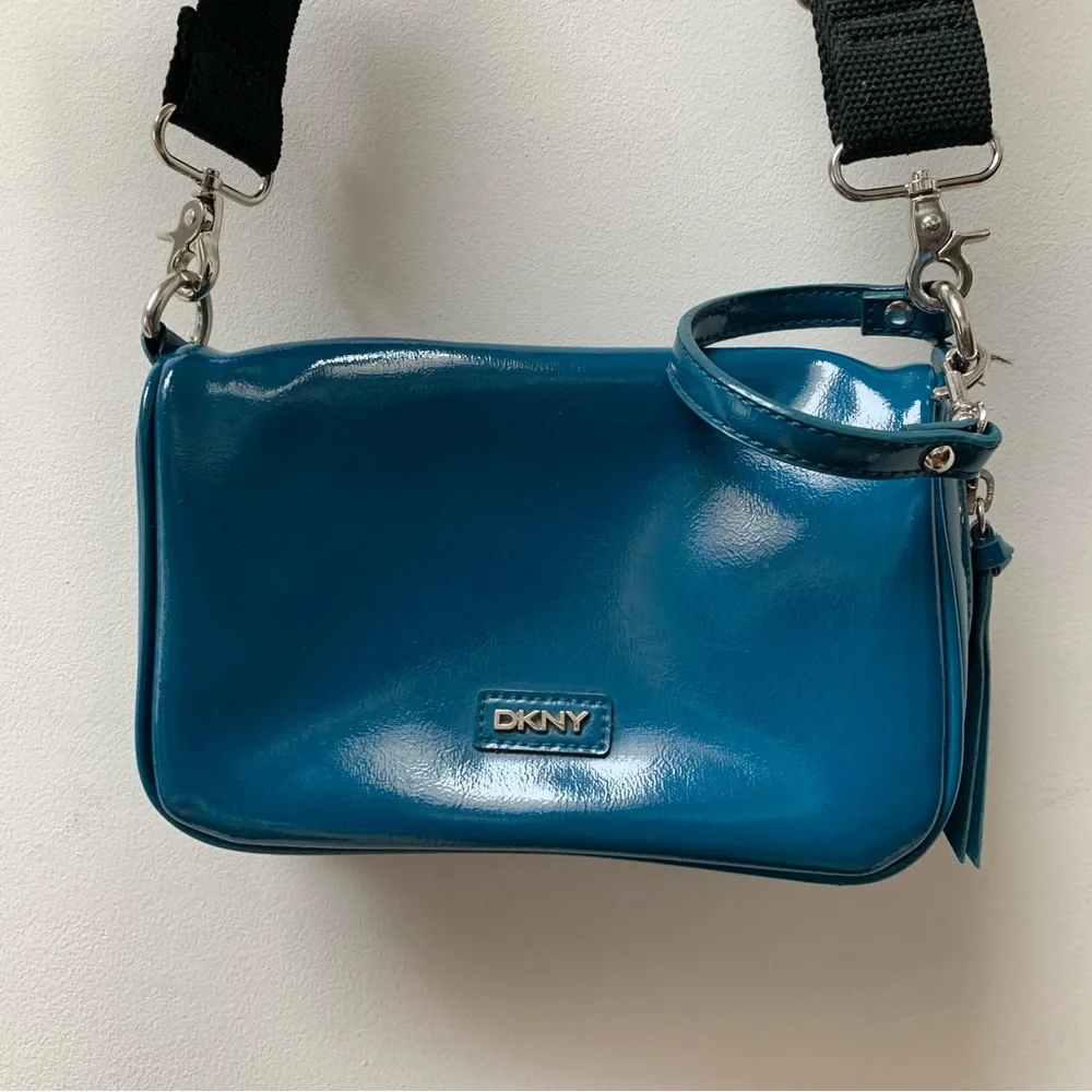 DKNY cross body bag / clutch teal - Picture 1 of 9